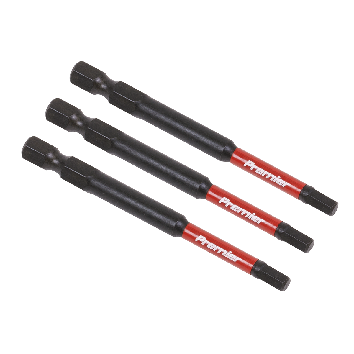 Sealey AK8262 Premier Hex Impact Power Tool Bits 4 x 75mm 3pc