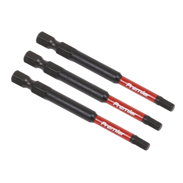 Sealey AK8262 Premier Hex Impact Power Tool Bits 4 x 75mm 3pc