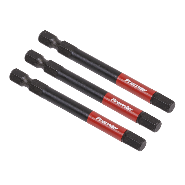 Sealey AK8264 Premier Hex Impact Power Tool Bits 6 x 75mm 3pc