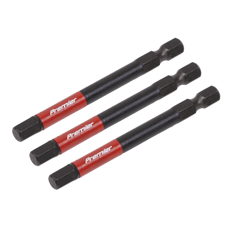 Sealey AK8264 Premier Hex Impact Power Tool Bits 6 x 75mm 3pc - additional view 2