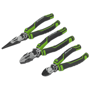 Sealey AK8376HV Premier High Leverage Pliers Set 3pc - Green