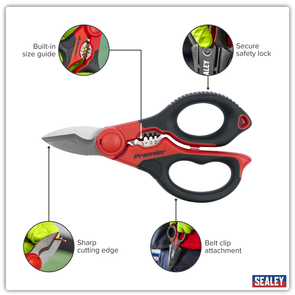 Sealey AK8528 Premier Heavy-Duty Electrician's Shears 160mm - additional view 13