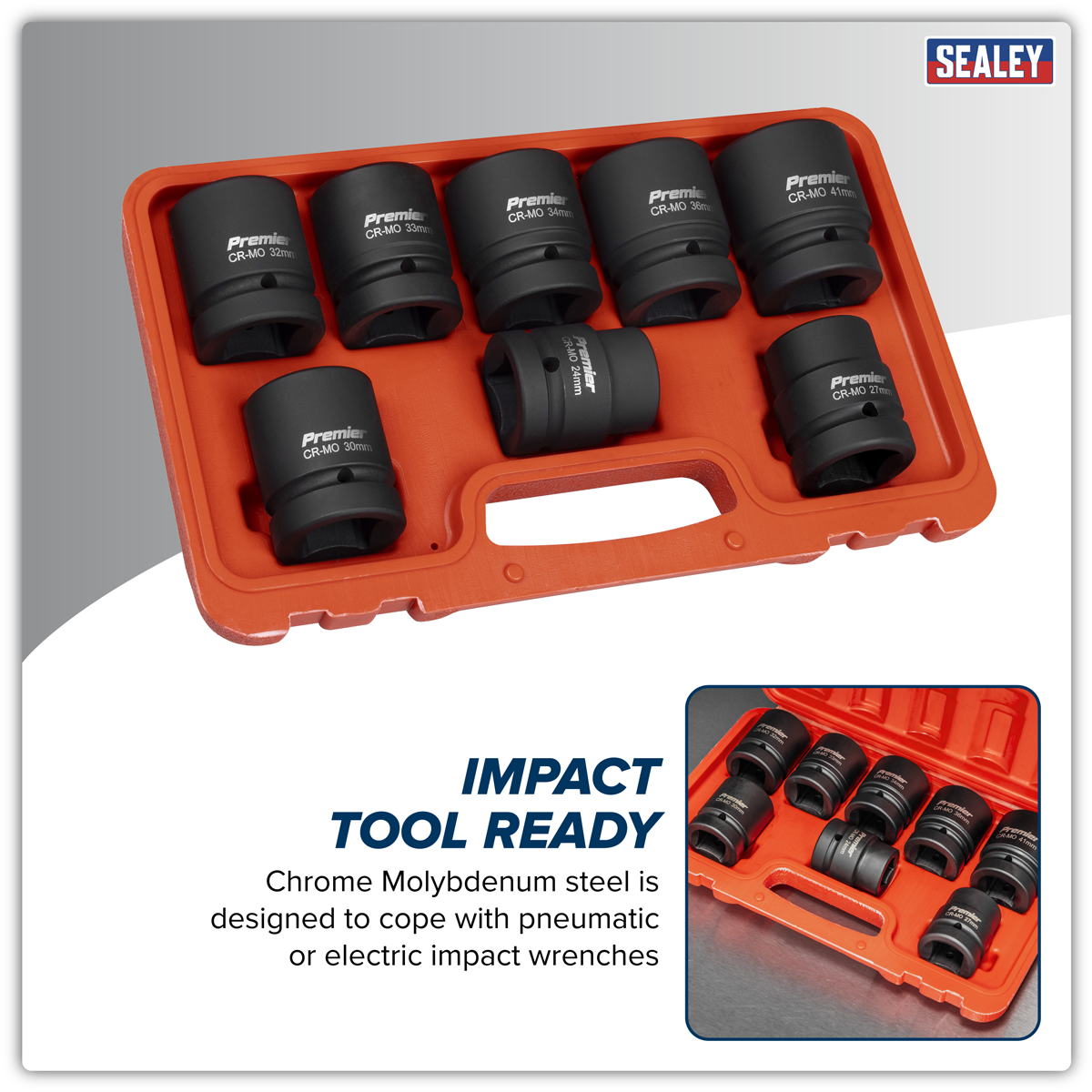 Sealey AK889M Premier Impact Socket Set 1"Sq Drive 8pc - additional view 7