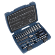 Sealey AK8990 Premier Socket Set 1/4"Sq Drive 33pc