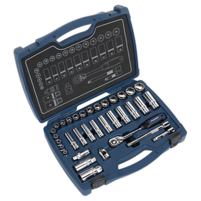 Sealey AK8991 Premier Socket Set 3/8"Sq Drive 34pc