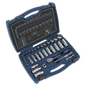 Sealey AK8991 Premier Socket Set 3/8"Sq Drive 34pc
