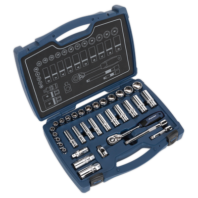 Sealey AK8991 Premier Socket Set 3/8"Sq Drive 34pc