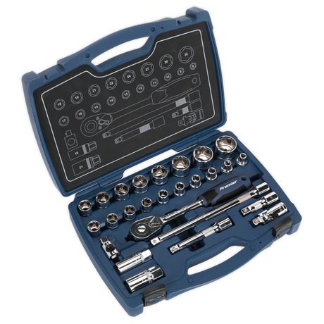 Sealey AK8992 Premier Socket Set 1/2"Sq Drive 26pc