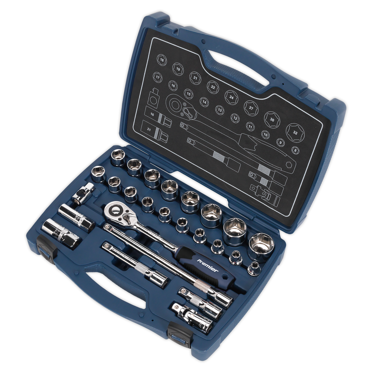 Sealey AK8992 Premier Socket Set 1/2"Sq Drive 26pc - additional view 4