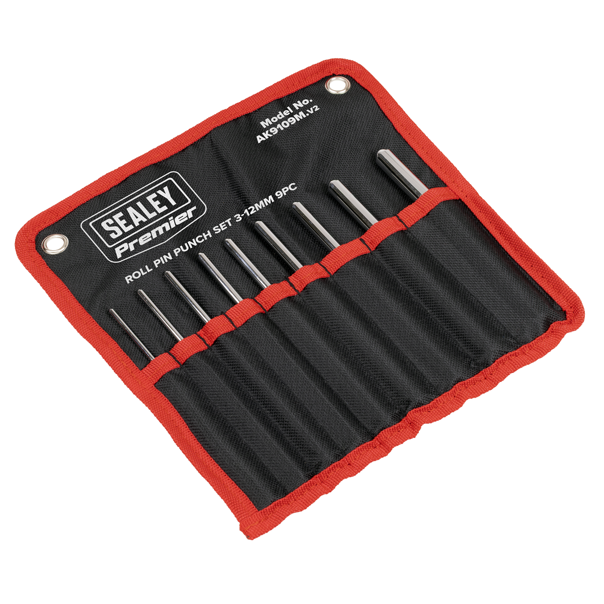 Sealey AK9109M Premier Roll Pin Punch Set 3-12mm 9pc