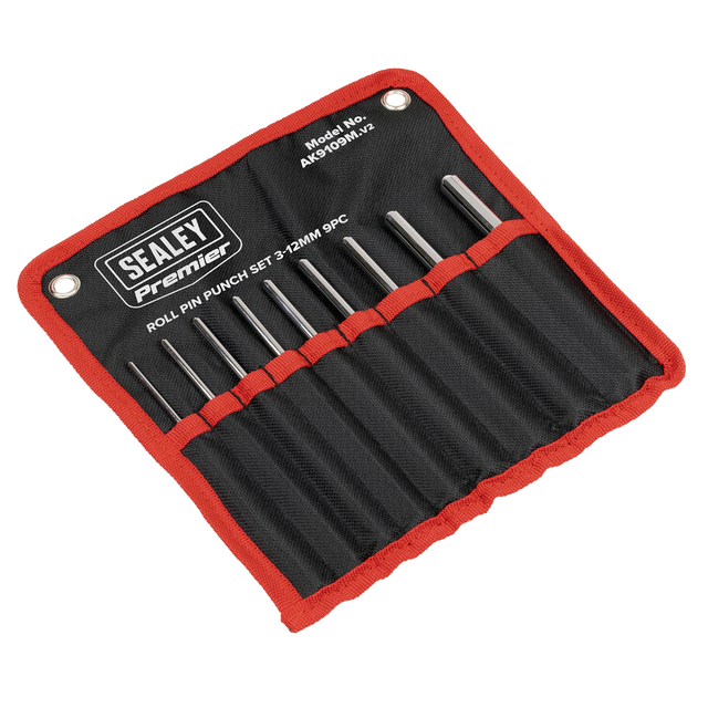Sealey AK9109M Premier Roll Pin Punch Set 3-12mm 9pc