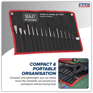 Sealey AK9216 Premier Punch & Chisel Set 16pc - additional view 2