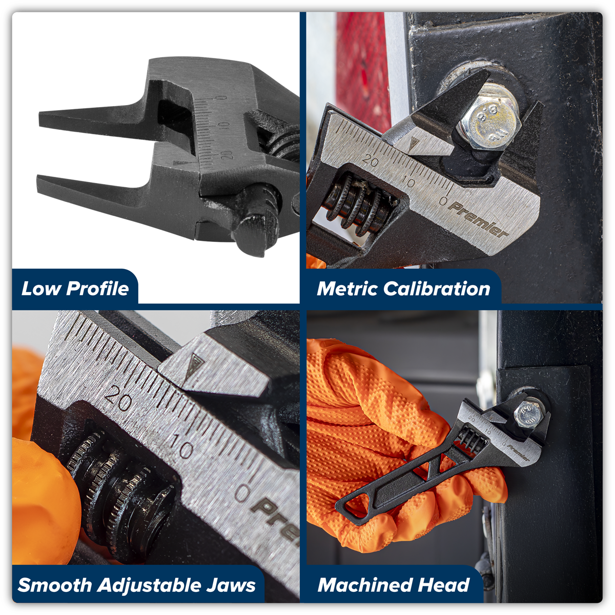 Sealey AK9568 Premier Low Profile Adjustable Wrench 140mm - additional view 4