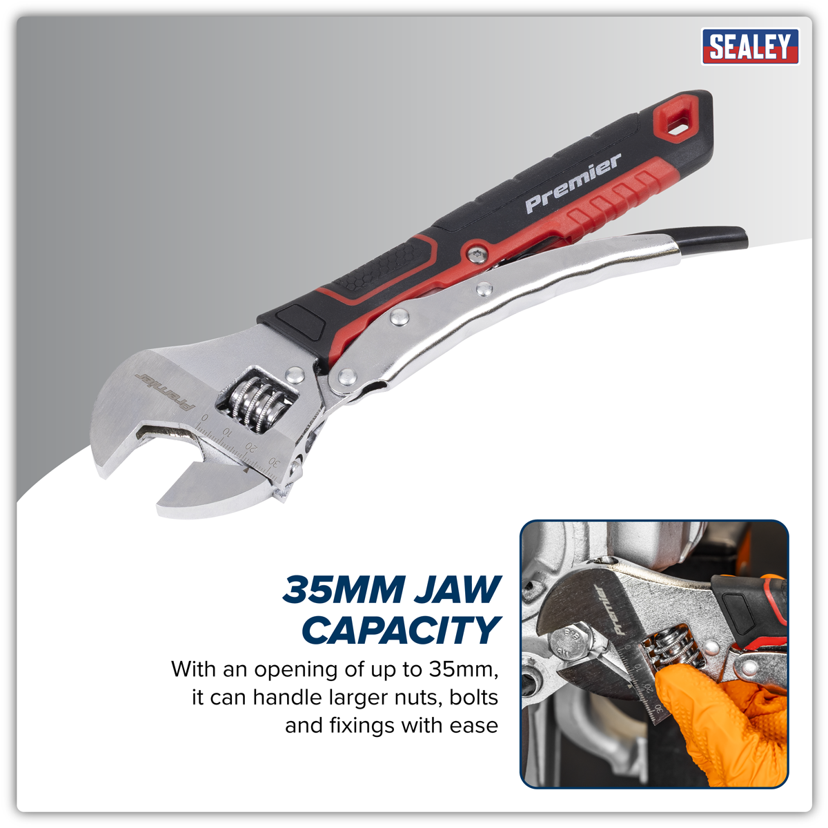 Sealey AK9572 Premier Locking Adjustable Wrench 250mm - additional view 9