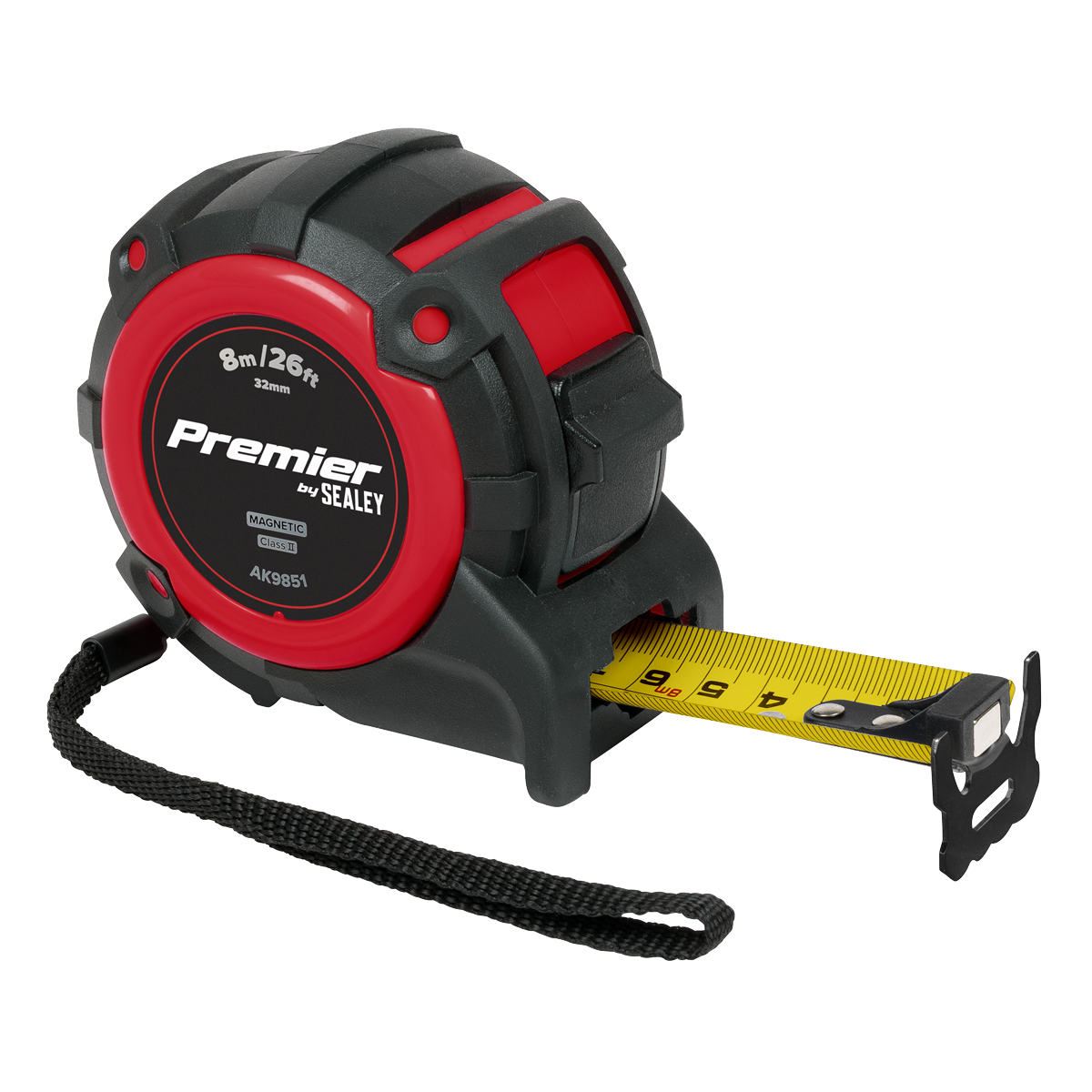 Sealey AK9851 Premier Metric/Imperial Tape Measure Extra-Wide Blade 8m(26ft) x 32mm