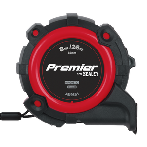 Sealey AK9851 Premier Metric/Imperial Tape Measure Extra-Wide Blade 8m(26ft) x 32mm - additional view 3