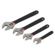 Sealey AK9935 Premier Adjustable Wrench Set Ni-Fe Finish 4pc