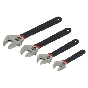 Sealey AK9935 Premier Adjustable Wrench Set Ni-Fe Finish 4pc
