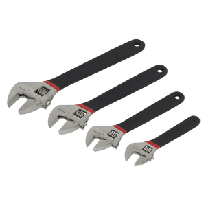 Sealey AK9935 Premier Adjustable Wrench Set Ni-Fe Finish 4pc