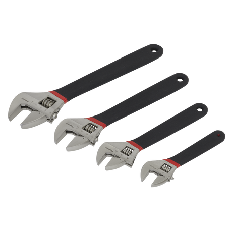 Sealey AK9935 Premier Adjustable Wrench Set Ni-Fe Finish 4pc