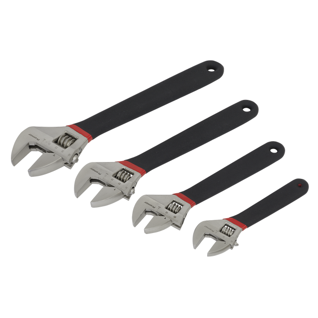Sealey AK9935 Premier Adjustable Wrench Set Ni-Fe Finish 4pc