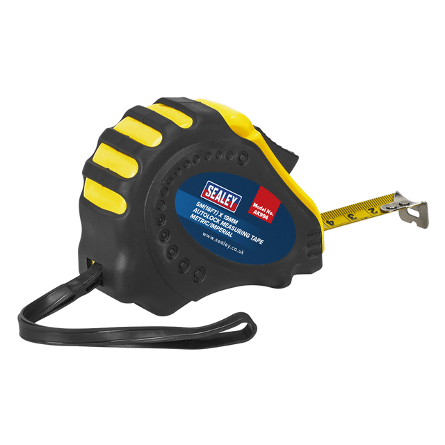 Sealey AK994 Metric/Imperial Auto Lock Tape Measure 5m(16ft) x 19mm