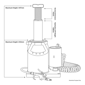 Sealey AM20 Premier Manual/Air Hydraulic Bottle Jack 20 Tonne - additional view 15