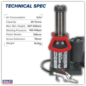 Sealey AM20 Premier Manual/Air Hydraulic Bottle Jack 20 Tonne - additional view 14