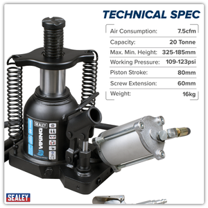 Sealey AM20SLE Viking Manual/Air Hydraulic Bottle Jack 20 Tonne - additional view 6