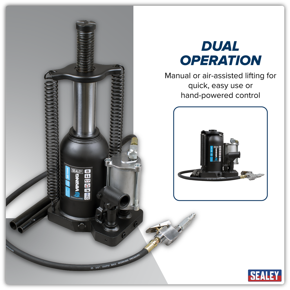 Sealey AM20S Viking Manual/Air Hydraulic Bottle Jack 20 Tonne - additional view 4