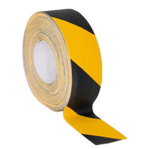 Sealey ANTBY18 Self-Adhesive Anti-Slip Tape 50mm x 18m - Black & Yellow