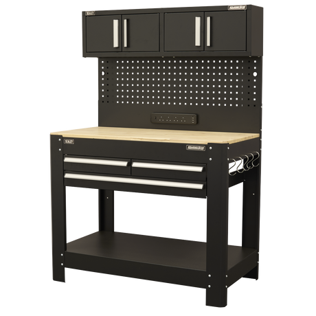 Sealey AP12701 Superline PRO® Workbench with Pegboard Back Panel, Power Bar & Wooden Worktop - additional view 2
