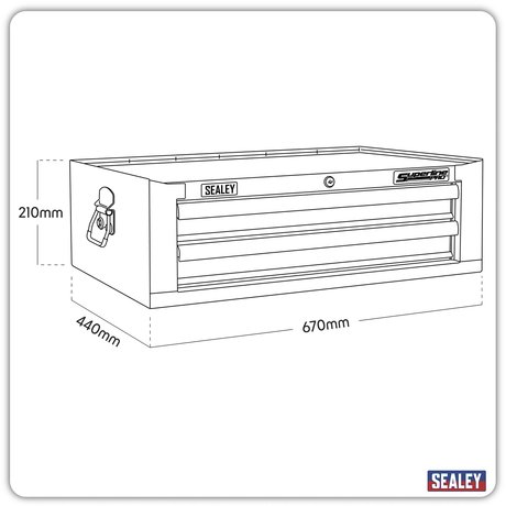Sealey AP26029TO Superline PRO® Mid-Box Tool Chest 2 Drawer - Orange - additional view 2