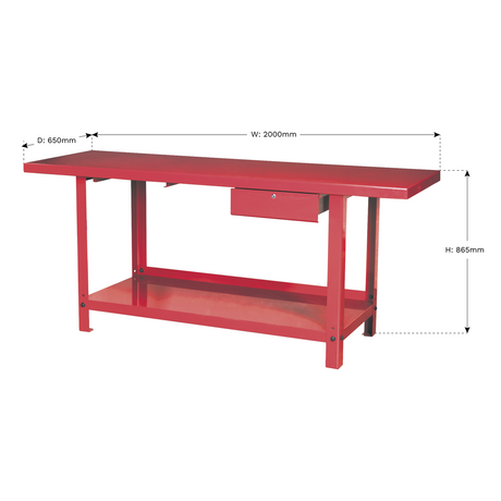 Sealey AP3020 Steel Workbench with Drawer 2m - additional view 2