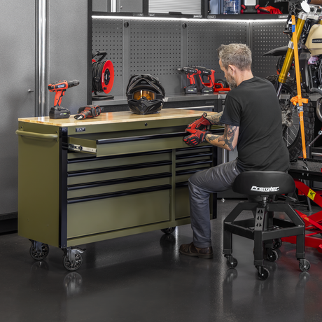 Sealey AP5210KBE Superline PRO® Mobile Trolley with Wooden Worktop & Power Bar 10 Drawer 1320mm - additional view 2