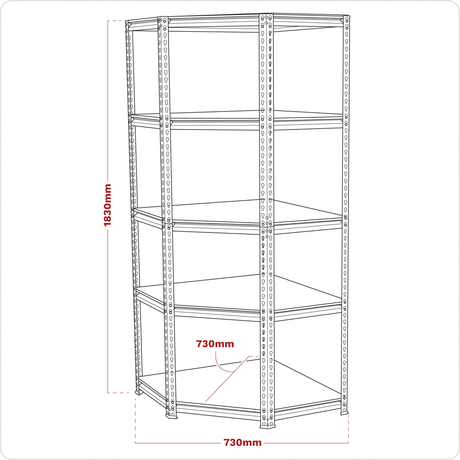 Sealey AP7150C 5-Level Corner Racking Unit 150kg Capacity Per Level - additional view 2
