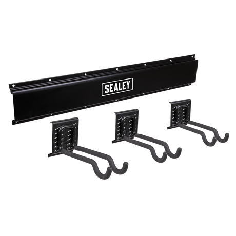 Sealey APHKIT11 Wall Mounting Storage Rail with Sports Equipment Hooks