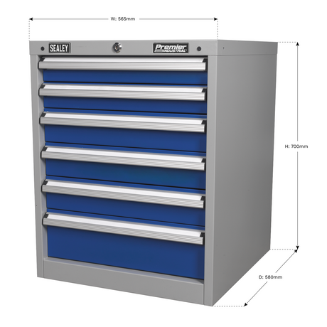 Sealey API5656 Premier Industrial™ Cabinet 6 Drawer - additional view 2