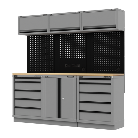 Sealey APMSBESTACK04WW Superline PRO® Black Edition Storage System with Rubber Wood Worktop 2.04m - additional view 2