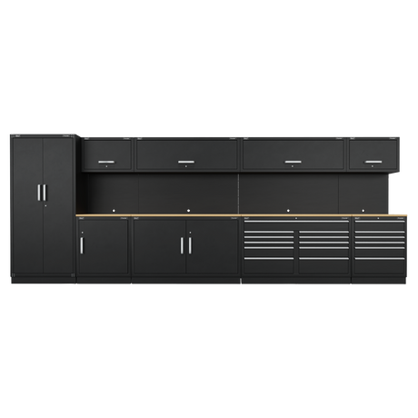 Sealey APMSOAK Premier™ Storage System with Hardwood Worktop 5.58m