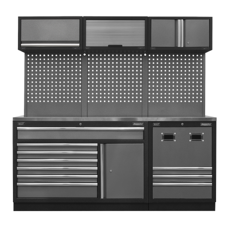Sealey APMSSTACK14SS Superline PRO® Modular Storage System Combo with Stainless Steel Worktop