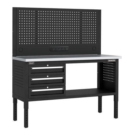 Sealey APMWB60COMBO1SS Superline PRO® Modular Workbench with 3 Drawers Stainless Steel Worktop 1525mm