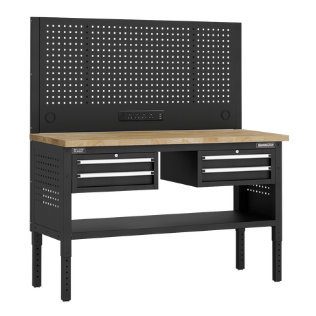 Sealey APMWB60COMBO3W Superline PRO® Modular Workbench with 4 Drawers Wooden Worktop 1525mm