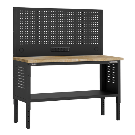 Sealey APMWB60COMBOW Superline PRO® Modular Workbench with Pegboard Back Panel Wooden Worktop 1525mm