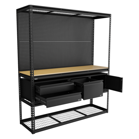 Sealey APMWBCOMBO1 Heavy-Duty Modular Workbench & Racking Kit with 3 Storage Units - additional view 2