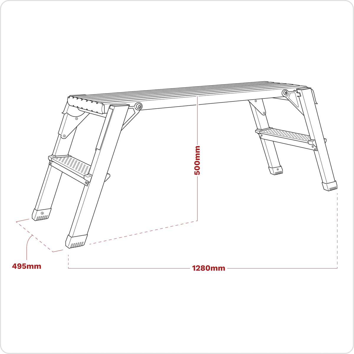 Sealey APS2 Aluminium 2-Tread Folding Platform - EN 131-4 - additional view 12