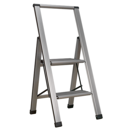Sealey APSL2 Professional Folding Step Ladder 2-Step Aluminium 150kg Capacity