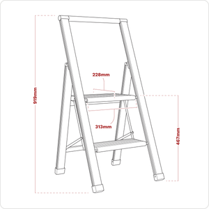 Sealey APSL2 Professional Folding Step Ladder 2-Step Aluminium 150kg Capacity - additional view 2