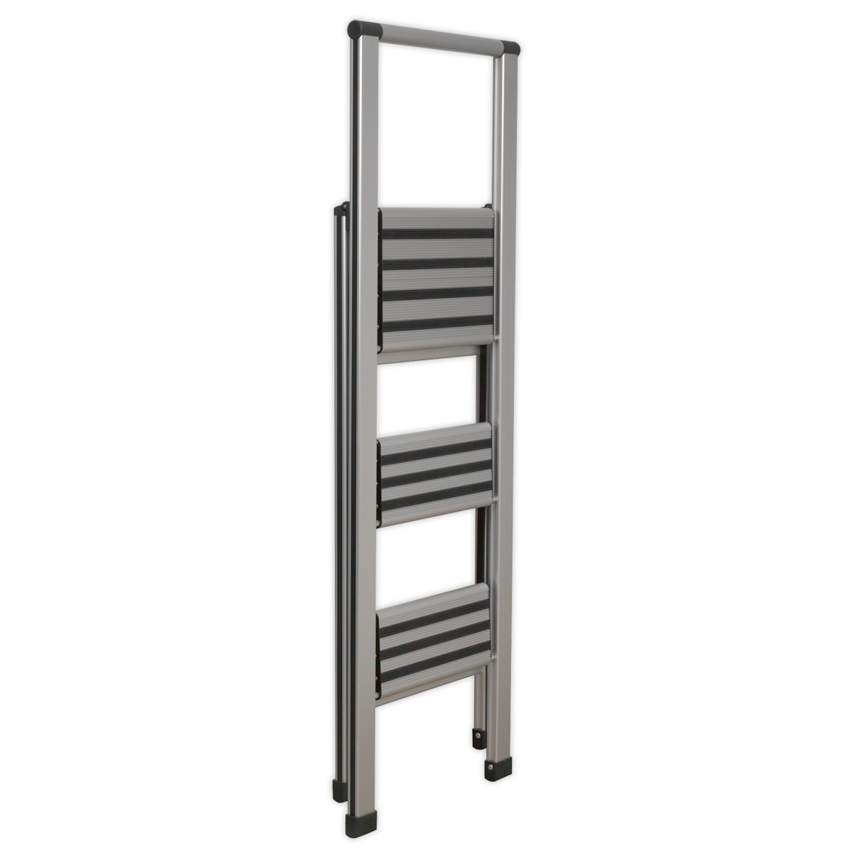 Sealey APSL3 Aluminium Professional Fold-Flat Step Ladder 3-Step 150kg Capacity - EN 14183 - additional view 2