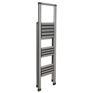 Sealey APSL3 Aluminium Professional Fold-Flat Step Ladder 3-Step 150kg Capacity - EN 14183 - additional view 2